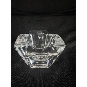 Art Deco Orrefors Crystal Tea Light Votive Candle Holder Sweden Signed & Sticker